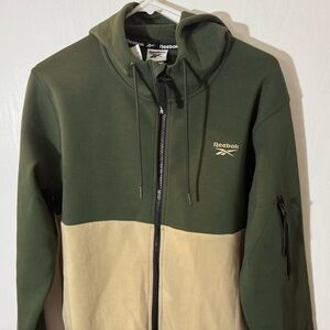 Men's Reebok Hooded Jacket - Olive and Beige - New With Tags